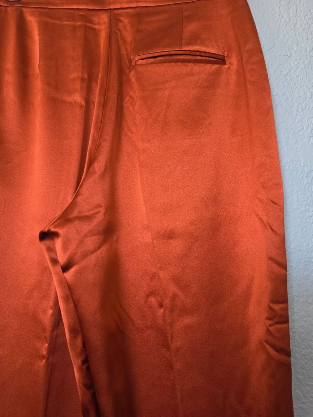 Polo Ralph Lauren Womens Orange/Shedron Pure mulberry Silk Pants Size 2 - Picture 5 of 16